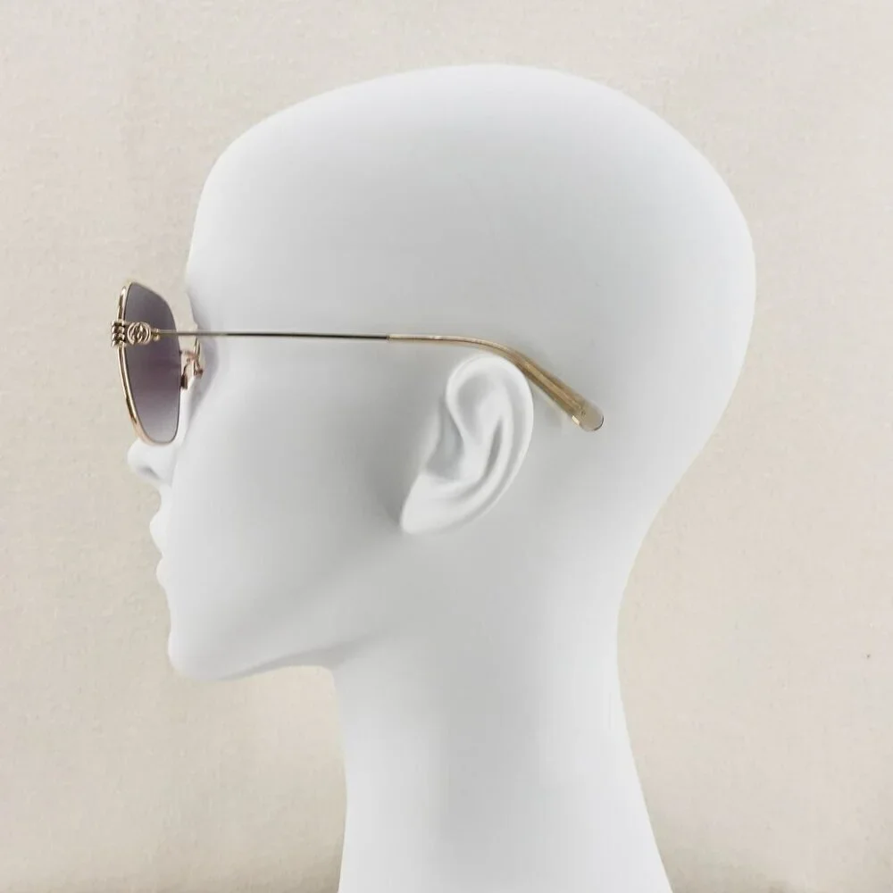 Gucci GG1285 Square Sunglasses Gold Gray OS